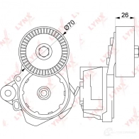 Натяжитель приводного ремня LYNXAUTO N 98V0 PT-3049 3654661 - Изображение 2