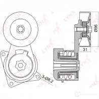 Натяжитель приводного ремня LYNXAUTO T 60CO0 3654658 PT-3046 - Изображение 2