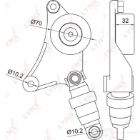 Натяжитель приводного ремня LYNXAUTO PT-3043 J XLL2KB 3654655 - Изображение 2