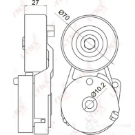 Натяжитель приводного ремня LYNXAUTO PT-3029 3654642 8NE 6S - Изображение 2