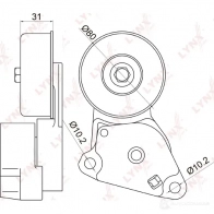 Натяжитель приводного ремня LYNXAUTO 51KJ 93 3654636 PT-3023 - Изображение 2