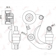 Натяжитель приводного ремня LYNXAUTO PT-3016 4U P92V 3654629 - Изображение 2