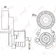 Натяжитель приводного ремня LYNXAUTO 3654622 PT-3009 U4C 357D - Изображение 2