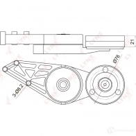 Натяжитель приводного ремня LYNXAUTO R KK0D PT-3002 3654616 - Изображение 2