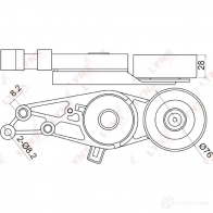 Натяжитель приводного ремня LYNXAUTO 3654615 PT-3001 95 Y2G - Изображение 2