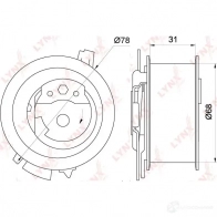 Натяжной ролик ГРМ LYNXAUTO UVBNI1 8 PB-1246 3653120 - Изображение 3