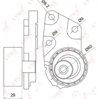 Натяжной ролик ГРМ LYNXAUTO PB-1074 BF1 DJ 3652948 - Изображение 2