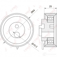 Натяжной ролик ГРМ LYNXAUTO PB-1071 3 T57I 3652945 - Изображение 2