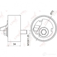 Натяжной ролик ГРМ LYNXAUTO PB-1056 3652930 66YQ O9 - Изображение 2