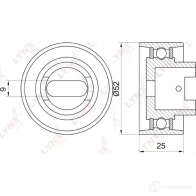Натяжной ролик ГРМ LYNXAUTO PB-1042 3652916 5YVO W - Изображение 2
