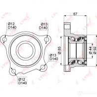 Подшипник ступицы колеса LYNXAUTO F 68GGM0 WB-1030 3655526 - Изображение 2