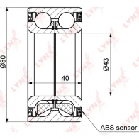 Подшипник ступицы колеса LYNXAUTO 3655807 WB-1349 EVW URP - Изображение 3