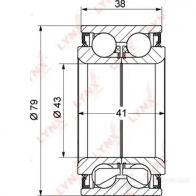 Подшипник ступицы колеса LYNXAUTO 90 160 WB-1123 3655602 - Изображение 2