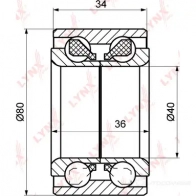 Подшипник ступицы колеса LYNXAUTO 3655585 4WG RLZ WB-1100 - Изображение 2