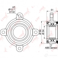 Подшипник ступицы колеса LYNXAUTO WB-1028 3655524 4 LVGDC - Изображение 3