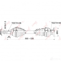 Приводной вал LYNXAUTO CD-1166 ME1U J 1436961434 - Изображение 3