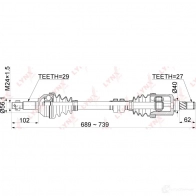 Приводной вал LYNXAUTO 1422897928 QGH4G FU CD-1102 - Изображение 3