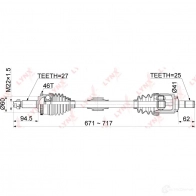 Приводной вал LYNXAUTO 1436961449 O2 JQ5GE CD-1069A - Изображение 3