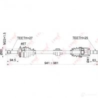 Приводной вал LYNXAUTO 1436961455 WX 2V5J CD-1053A - Изображение 3