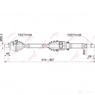 Приводной вал LYNXAUTO RV1 ANT 1268679649 CD-1008 - Изображение 3
