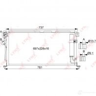 Радиатор кондиционера LYNXAUTO 1436960428 RC-0077 588 3DAH - Изображение 3