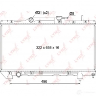 Радиатор охлаждения двигателя LYNXAUTO RB-1127 J8UP7 M 1422898046 - Изображение 3
