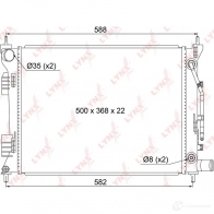 Радиатор охлаждения двигателя LYNXAUTO RB-1049 W1Z DVJ 1422897549 - Изображение 3