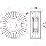 Натяжитель приводного ремня LYNXAUTO 3653682 PB-5313 8 HOOTJ - Изображение 2