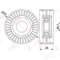 Натяжитель приводного ремня LYNXAUTO I2 VLV PB-5228 3653597 - Изображение 2