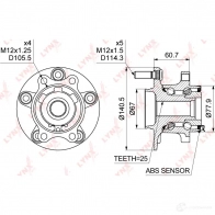 Подшипник ступицы колеса LYNXAUTO EHMW5 AC 3656462 WH-1499 - Изображение 4