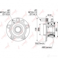 Подшипник ступицы колеса LYNXAUTO WH-1500 3656463 3G8 XQG - Изображение 4