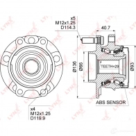 Подшипник ступицы колеса LYNXAUTO WH-1471 E2Y PG 3656435 - Изображение 4