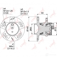 Подшипник ступицы колеса LYNXAUTO WH-1303 K0L2 GC 3656269 - Изображение 4