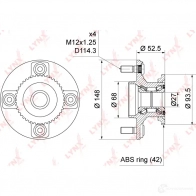 Подшипник ступицы колеса LYNXAUTO 8 KO5145 WH-1459 3656423 - Изображение 3