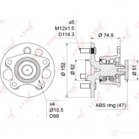 Подшипник ступицы колеса LYNXAUTO WH-1451 CK6Q2V P 3656415 - Изображение 4