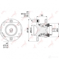 Подшипник ступицы колеса LYNXAUTO QW XRS8G WH-1249 3656215