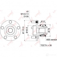 Подшипник ступицы колеса LYNXAUTO WH-1215 3656181 5C1M R - Изображение 4