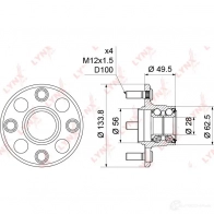 Подшипник ступицы колеса LYNXAUTO VVL8 Z WH-1203 3656169 - Изображение 4