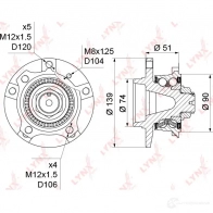 Подшипник ступицы колеса LYNXAUTO F K7V9X 3656131 WH-1164 - Изображение 4