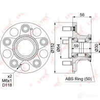Подшипник ступицы колеса LYNXAUTO WH-1152 3656119 E2AH S - Изображение 4