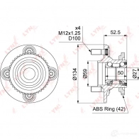 Подшипник ступицы колеса LYNXAUTO WH-1107 0DXK1 4 3656075 - Изображение 4