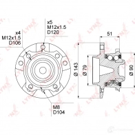 Подшипник ступицы колеса LYNXAUTO WH-1039 3656008 YYUX MG - Изображение 4
