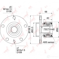 Подшипник ступицы колеса LYNXAUTO WH-1002 3655971 5 UR2NQ - Изображение 4