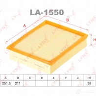 Воздушный фильтр LYNXAUTO LA-1550 KB4 8U 3648414