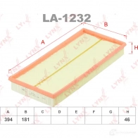 Воздушный фильтр LYNXAUTO LA-1232 E6 0XKXI 3648261