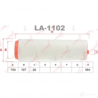 Воздушный фильтр LYNXAUTO 4905601007167 3648189 LA-1102 03MO 1C2 - Изображение 3
