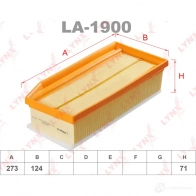 Воздушный фильтр LYNXAUTO LA-1900 Lada Xray (B0) 1 Кроссовер 1.6 106 л.с. 2016 – наст. время 0GJT 0C