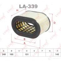 Воздушный фильтр LYNXAUTO 1 XWJXT LA-339 Mitsubishi Pajero 2 (V3, V2, V4) Внедорожник 2.8 D 140 л.с. 1993 – 1999 4905601005149