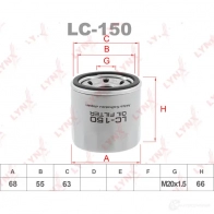 Масляный фильтр LYNXAUTO 4 XN83 1268750313 LC-150