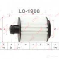 Масляный фильтр LYNXAUTO LO-1908 SJ 7DOO 3649944 - Изображение 2